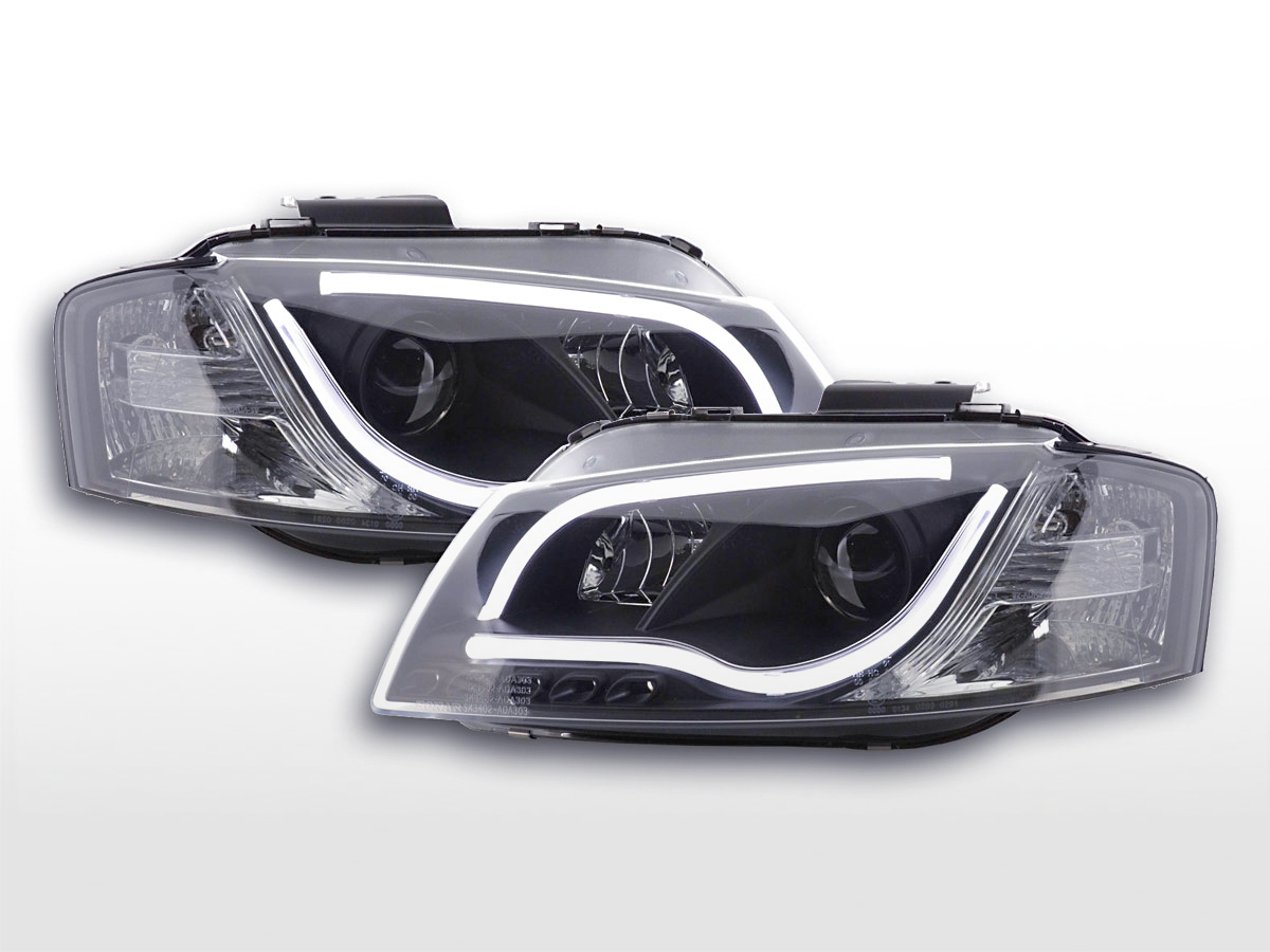 Scheinwerfer Set Daylight LED TFL-Optik Audi A3 Typ 8P/8PA 03-08 schwarz, Scheinwerfer, Fahrzeugbeleuchtung, Auto Tuning