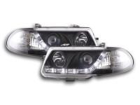 Scheinwerfer Set Daylight LED TFL-Optik passend für Opel Astra F 95-97 schwarz Scheinwerfer Set Daylight LED TFL-Optik passend für Opel Astra F 95-97 schwarz