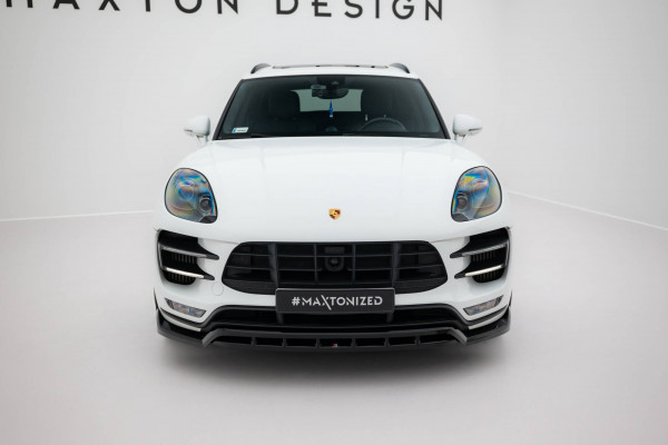 Front Ansatz Für Porsche Macan Turbo Mk1 Schwarz Hochglanz