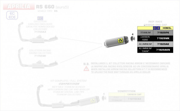 Arrow Indy Race Carbon APRILIA RS 660 20-22/Tuono 660 21-22