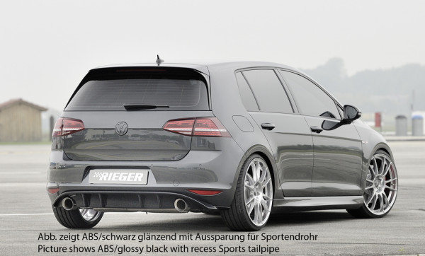 Rieger Heckeinsatz glanz schwarz für VW Golf 7 GTI 3-tür. 04.13-12.16 (bis Facelift)