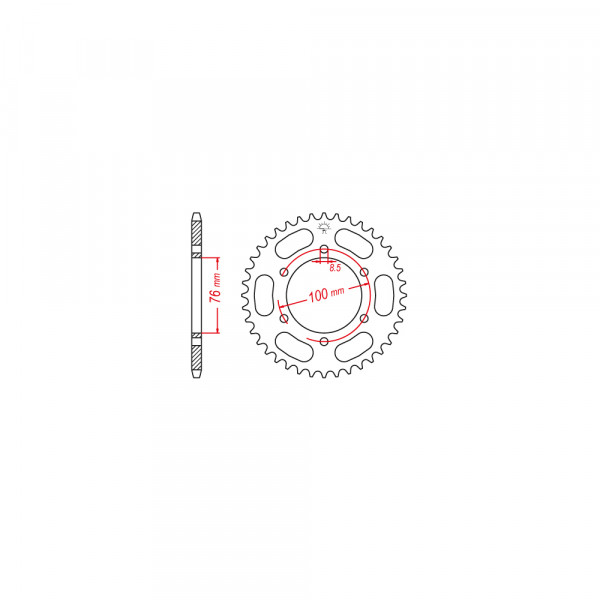 Kettenrad Stahl 43 Zähne Teilung 428 passend für Yamaha YS125