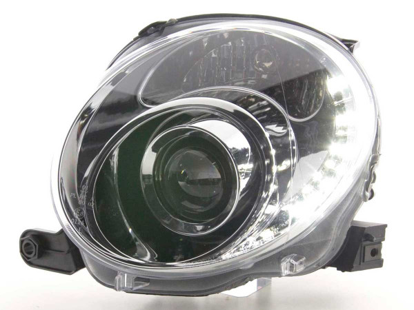 Scheinwerfer Set Daylight LED TFL-Optik Fiat 500 Bj. 07- chrom