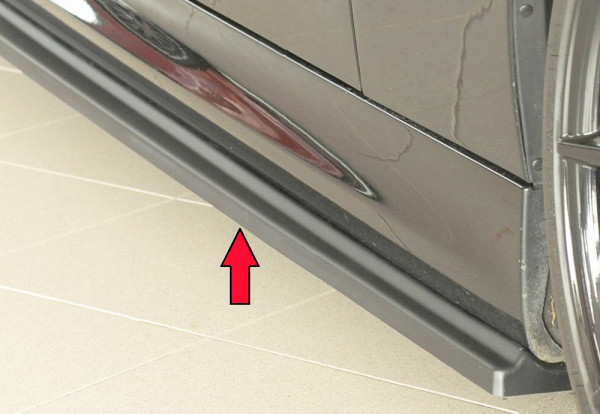 Rieger Seitenschweller rechts ansatz matt schwarz für BMW 3er E90 Lim. 09.08- (ab Facelift) LCI