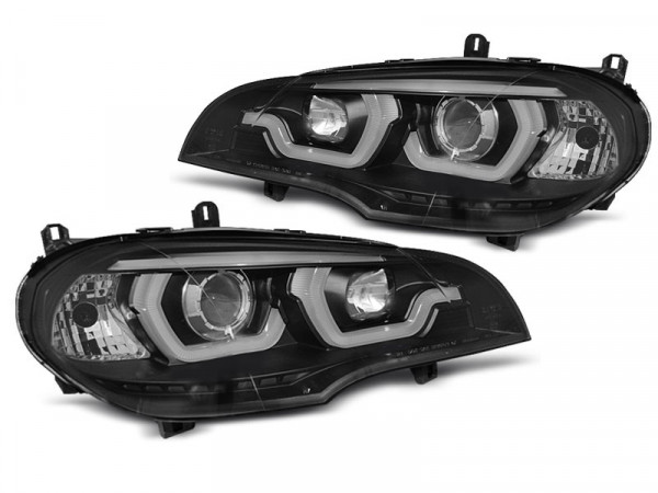 Scheinwerfer Röhrenlicht DRL schwarz passend für BMW X5 E70 07-13
