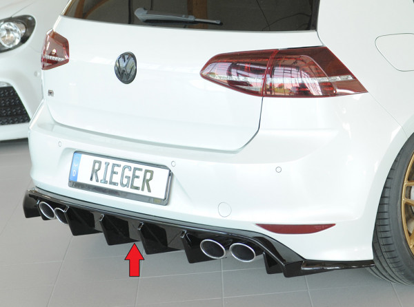 Rieger Heckeinsatz glanz schwarz für VW Golf 7 R-Line 5-tür. 10.12-12.16 (bis Facelift)