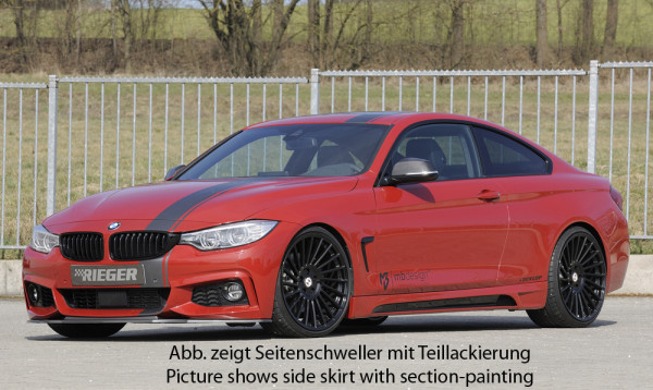 Rieger Seitenschweller links matt schwarz für BMW 4er F33 (3C) Cabrio 03.13-06.15 (bis Facelift)