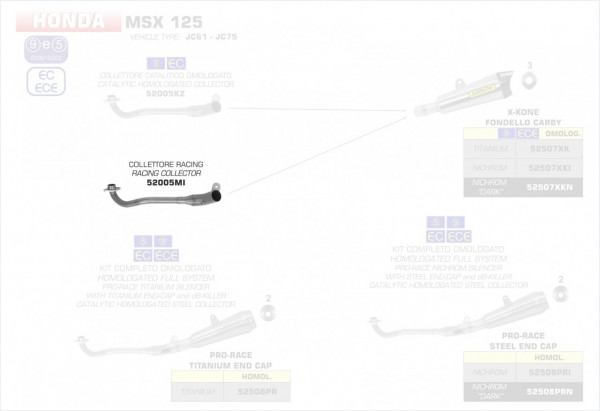 Arrow Racing Krümmer passend für Honda MSX / GROM 125 16-19