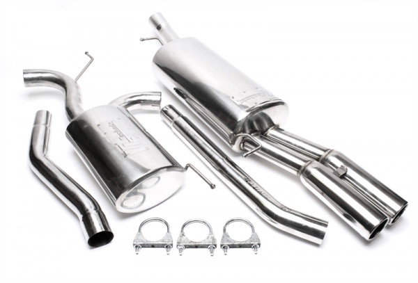 TA Technix Edelstahlanlage 2x76mm rund/gebördelt passend für Audi A6 4B