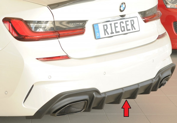 Rieger Heckeinsatz matt schwarz für BMW 3er G21 (G3K) Touring 03.19-06.22 (bis Facelift)