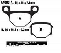 EBC Bremsbeläge FA93 passend für Aprilia, Derbi, Peugeot EBC Bremsbeläge FA93 passend für Aprilia, Derbi, Peugeot