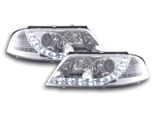 Scheinwerfer Set Daylight LED TFL-Optik VW Passat Typ 3BG 00-05 chrom für Rechtslenker