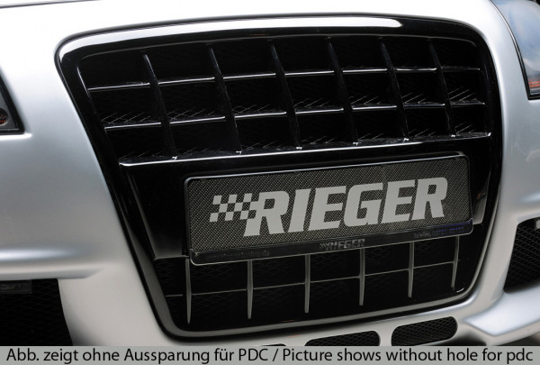 Rieger Grill mit integrierter Kennzeichenauflage glanz schwarz für Audi A4 (8H) Cabrio 04.02-12.05 (