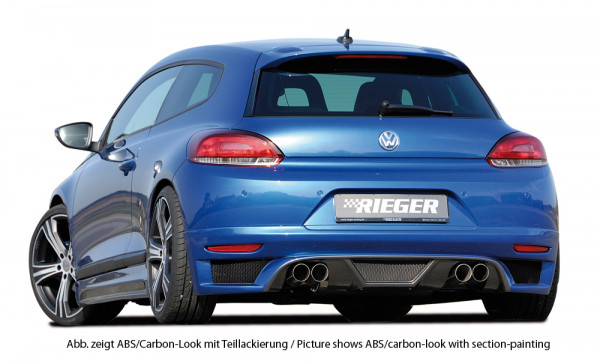 Rieger Heckschürzenansatz carbon look für VW Scirocco 3 (13) 2-tür. 08.08-04.14 (bis Facelift)