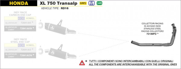 ARROW Krümmer HONDA XL 750 Transalp 23-