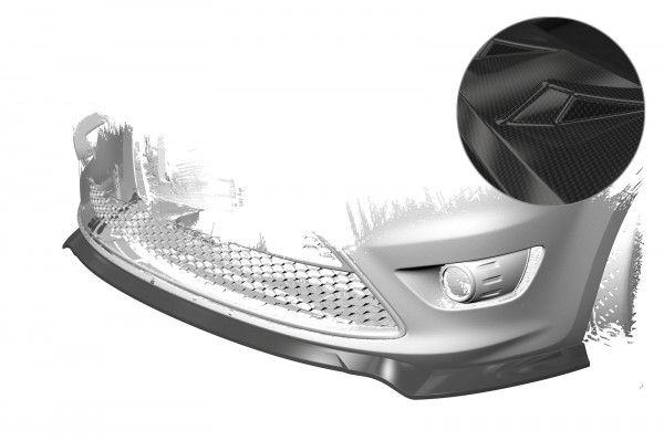 Cup-Spoilerlippe für Ford Focus MK2 ST CSL509-C Carbon Look Hochglanz