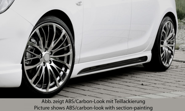 Rieger Seitenschweller links matt schwarz für Opel Astra J Stufenheck 10.12- (ab Facelift)