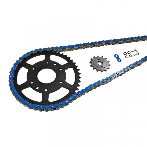 EK-Chain Kettensatz 530 MVXZ-2 für Cagiva Navigator1000 Speichenrad - Teilung 530 Farbe Blau