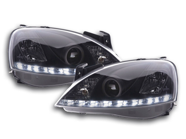 Scheinwerfer Set Daylight LED Tagfahrlicht Opel Corsa C 01-06 schwarz