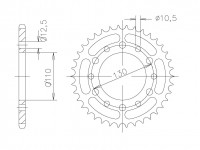 Kettenrad Stahl 45 Zähne Teilung 520 passend für Suzuki GSX-R Kettenrad Stahl 45 Zähne Teilung 520 passend für Suzuki GSX-R
