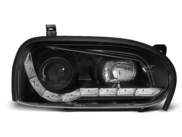 Scheinwerfer Tageslicht schwarz passend für VW Golf 3 09.91-08.97
