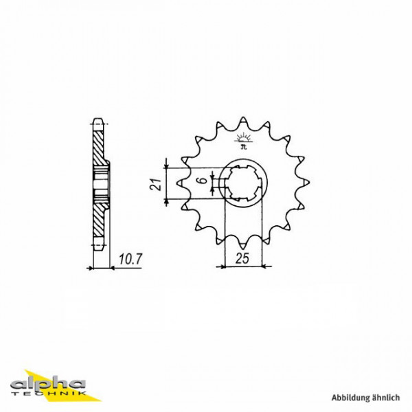 Ritzel 15 Zähne Teilung 630