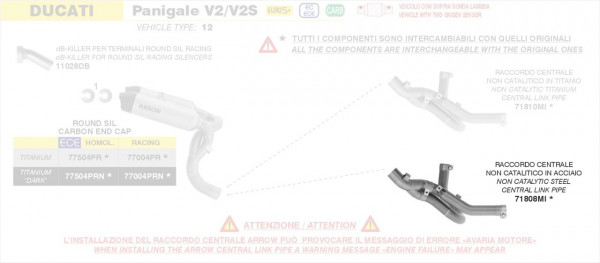 ARROW Katersatzrohr Edelstahl passend für DUCATI Panigale V2-S 2025