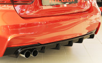 Rieger Heckeinsatz glanz schwarz für BMW 3er F30 (3L) Lim. 07.15- (ab Facelift) LCI Ausführung: Schwarz matt