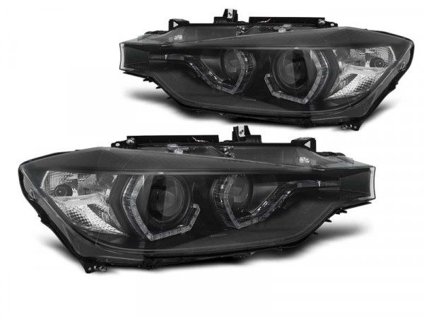 Xenon Scheinwerfer Angel Eyes LED DRL schwarz Afs passend für BMW F30 / f31 10.11 - 05.15