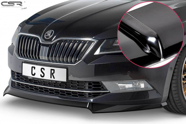 Cup-Spoilerlippe mit ABE für Skoda Superb III (Typ 3V) CSL401-G Schwarz Hochglanz