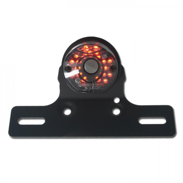 LED-Rücklicht "Pipe" | schwarz | ohne KZB | getönt mit Halteplatte | B 54 x H 42 mm | E-geprüft