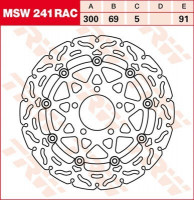 Bremsscheibe schwimmend MSW241RAC passend für Suzuki GSX-R Bremsscheibe schwimmend MSW241RAC passend für Suzuki GSX-R