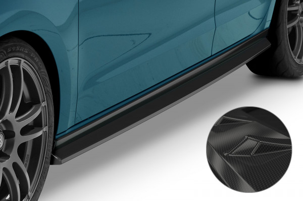 Seitenschweller für VW up!, Seat Mii, Skoda Citigo SS463-C Carbon Look Hochglanz