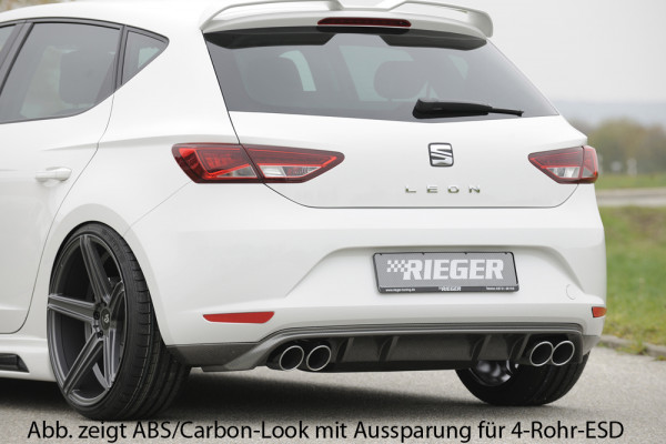 Rieger Heckschürzenansatz glanz schwarz für Seat Leon (5F) 3-tür. (SC) 10.12-12.16 (bis Facelift)