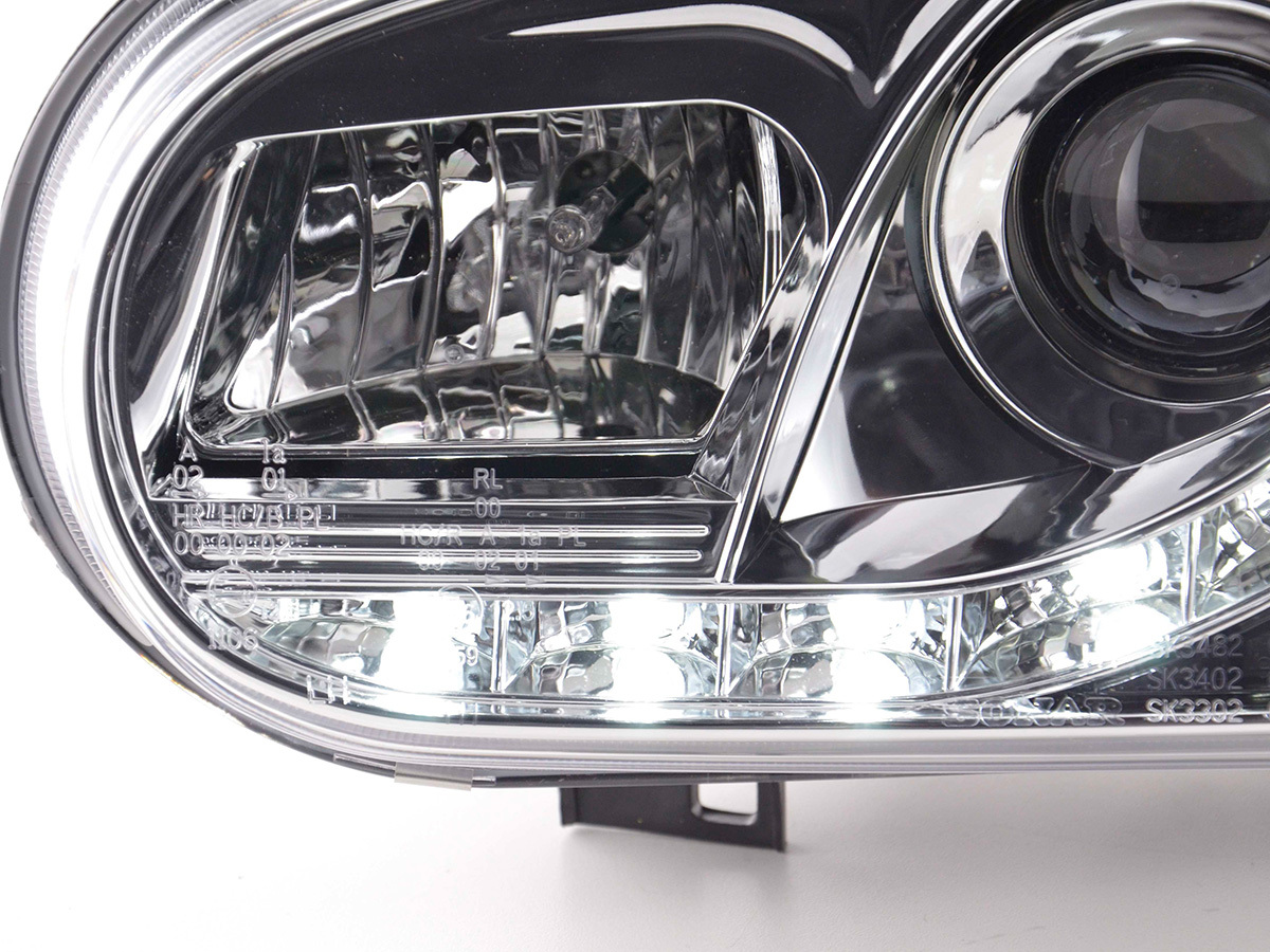 Scheinwerfer Set Daylight LED Tagfahrlicht VW Golf 4 97-03 chrom
