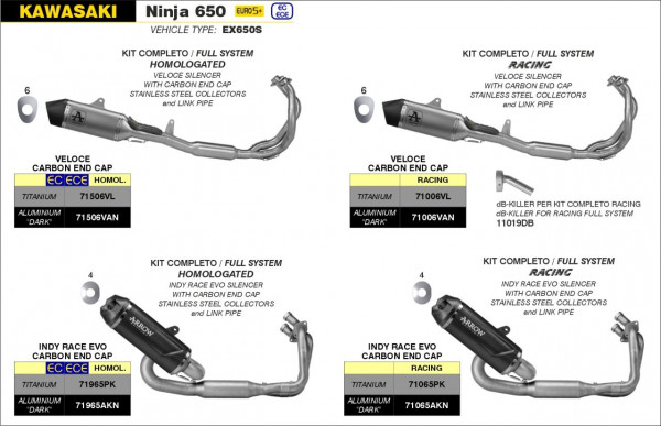 ARROW Indy-Race Titan KAWASAKI NINJA 650 2024-