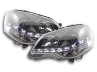 Scheinwerfer Set Daylight LED TFL-Optik passend für VW Polo 9N3 05-09 schwarz Scheinwerfer Set Daylight LED TFL-Optik passend für VW Polo 9N3 05-09 schwarz