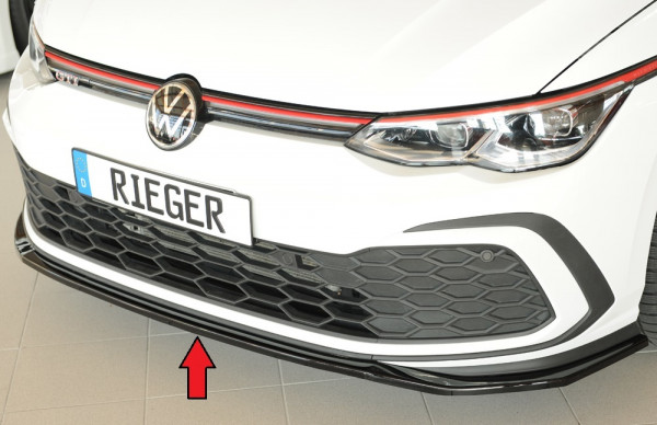 Rieger Spoilerschwert nur für GTI / GTD / GTE glanz schwarz für VW Golf 8 GTD 5-tür. 08.20-