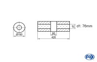 FOX Uni-Schalldämpfer rund ohne Stutzen mit Kammer Ø150mm Edelstahl, Länge 420mm FOX Uni-Schalldämpfer rund ohne Stutzen mit Kammer Ø150mm Edelstahl, Länge 420mm