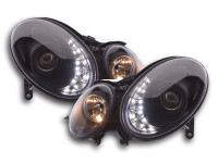 Scheinwerfer Set Daylight LED TFL-Optik passend für Mercedes E-Klasse W211 02-06 schwarz Scheinwerfer Set Daylight LED TFL-Optik passend für Mercedes E-Klasse W211 02-06 schwarz