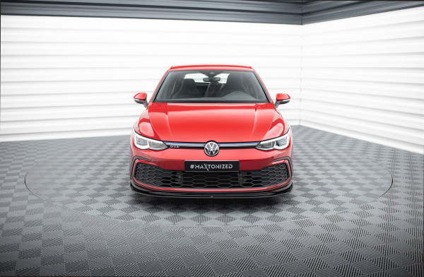 Front Ansatz V.5 Für VW Golf GTI / GTE / GTD / R-Line Mk8 Schwarz Hochglanz
