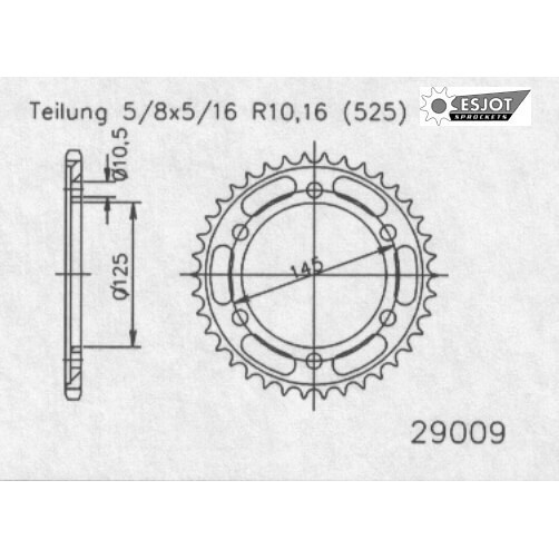 ESJOT Kettenrad, 43 Zähne