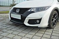 Front Ansatz Für Honda Civic Mk9 Facelift Schwarz Hochglanz