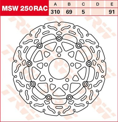 Bremsscheibe schwimmend MSW250RAC