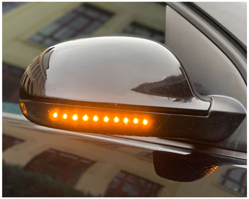 MECO Dynamische LED Blinker Spiegelblinker Spiegel für VW Golf V