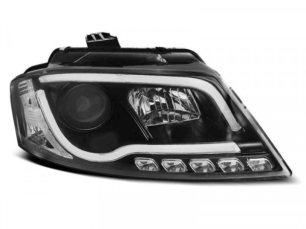 Scheinwerfer Röhrenlicht DRL schwarz passend für Audi A3 8p 08-12