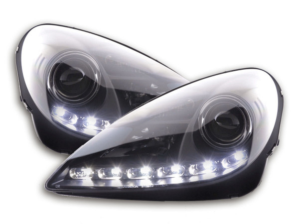 Scheinwerfer Set Daylight LED TFL-Optik Mercedes SLK R171 04-11 schwarz