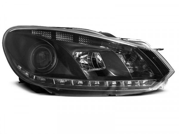 Scheinwerfer True DRL Black passend für VW Golf 6 10.08-12