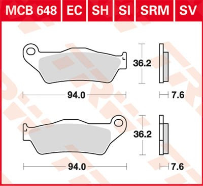 Scheibenbremsbeläge MCB648SH