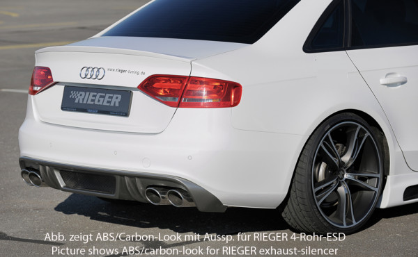 Rieger Heckeinsatz matt schwarz für Audi A4 S4 (B8/B81) Lim. 11.08-12.11 (bis Facelift)